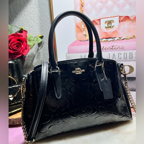 Coach Sage Carryall In Signature Leather Black Leather Handbag - Picture 5 of 14